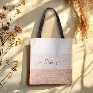 Bolsa Tote Elegante Chique Moderno Listras de Terracota Damas