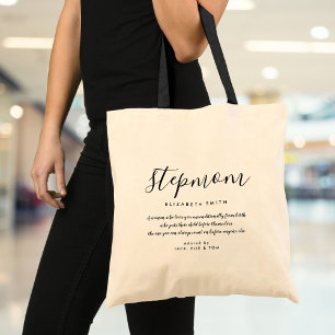 Bolsa Tote Elegante Citação de Madrasta em Letra Feminina
