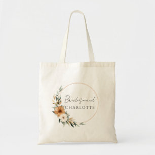 Bolsa Tote Elegante Cobre e Botânico Terroso das Damas de Hon