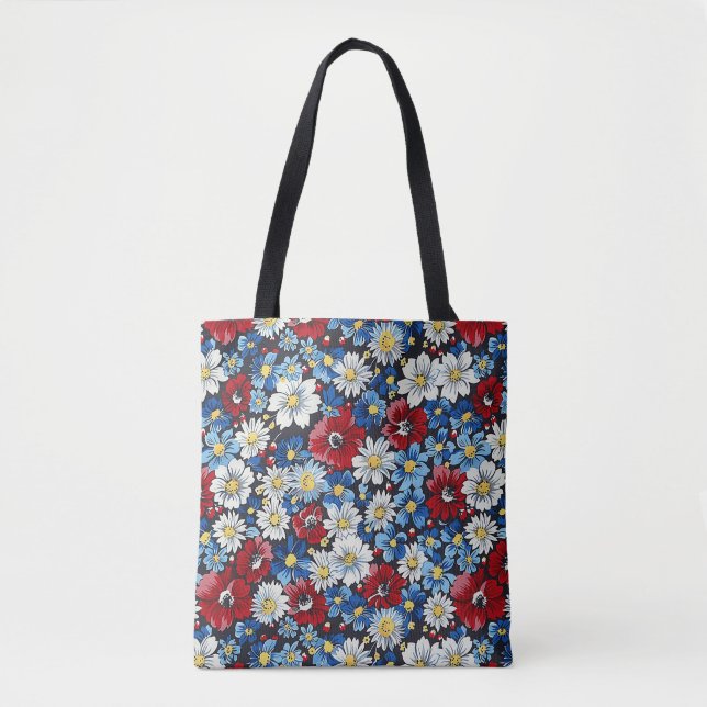 Bolsa Tote Elegante Colorido Moderno Chic Floral Estiloso (Frente)