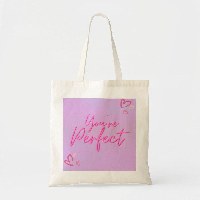 Bolsa tote elegante com citação  (Frente)