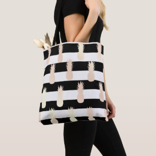 Bolsa Tote Elegante de abacaxi-de-ouro-rosa-cinzento-Elegante