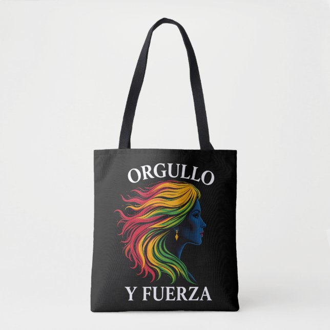 Bolsa Tote Elegante Design de empoderamento da silhueta Latin (Frente)