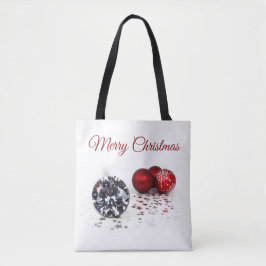 Bolsa Tote Elegante Diamante e Enfeites de natal Vermelhos