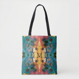 Bolsa Tote Elegante Dourado Abstrato de Teal Rosa