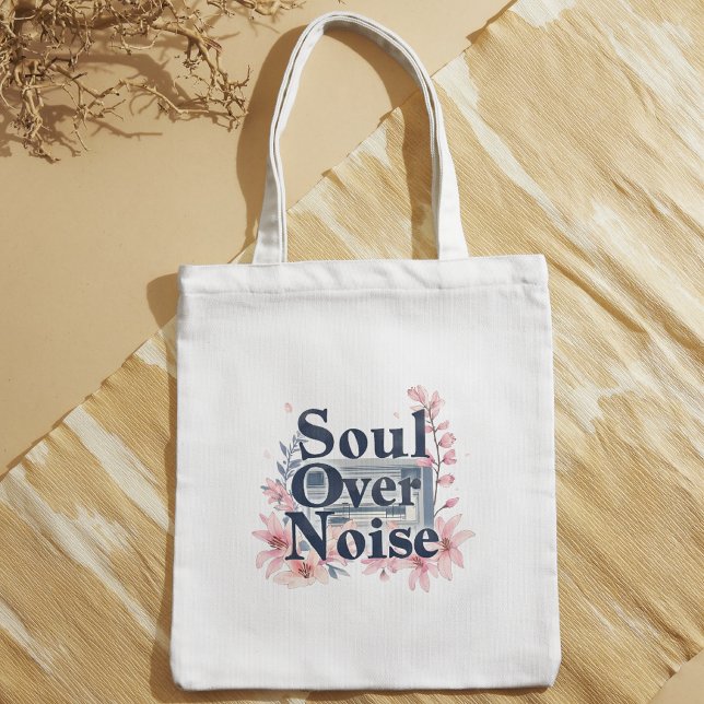 Bolsa tote elegante e sofisticada com citação em a (Criador carregado)
