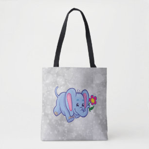 Bolsa Tote Elegante elefante de desenho animado