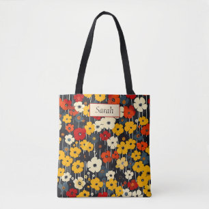 Bolsa Tote Elegante Estiloso Boho Colorido Botânico Floral