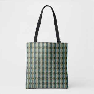 Bolsa Tote Elegante Fall Folha Abstrato, Padrão Striped