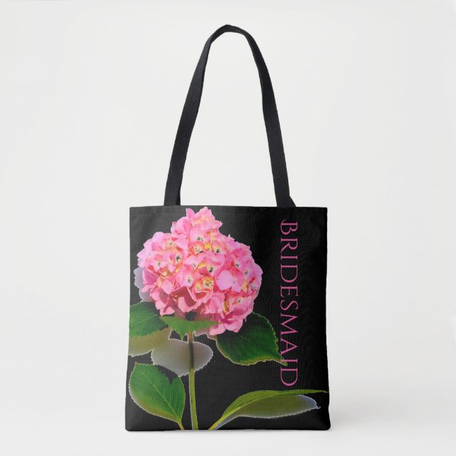 Bolsa Tote Elegante Flor rosa, cor-de-rosa, hidrangea floral  (Frente)