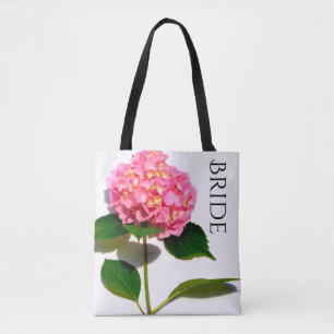 Bolsa Tote Elegante Flor rosa, cor-de-rosa, hidrangea floral