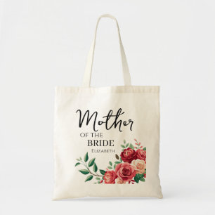 Bolsa Tote Elegante Floral Mãe da Noiva com Nome