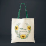 Bolsa Tote Elegante Girassol Eucalyptus Rustic Bridesmaid<br><div class="desc">Elegante Girassol Eucalyptus Rustic Bridesmaid Tote Bag. Dê à sua festa noiva um saco de tote que os fará sentir-se totalmente lisonjeados! Estes bolsas vêm personalizados para dizer qualquer coisa que você gostaria. Para mais personalização,  clique no link "personalizar mais" e use nossa ferramenta design para modificar esse modelo.</div>