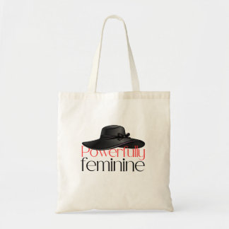 Bolsa Tote Elegante Gráfico de Chapéu Preto Chic "Poderosamen