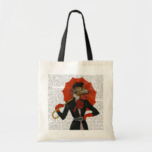 Bolsa Tote Elegante Greyhound e Red Umbrella 2