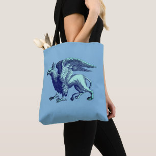 Bolsa Tote Elegante Indigo Blue Griffin - Besta Legendária