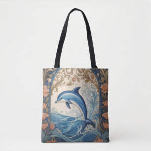 Bolsa Tote Elegante Jumping Dolphin William Morris Inspirou