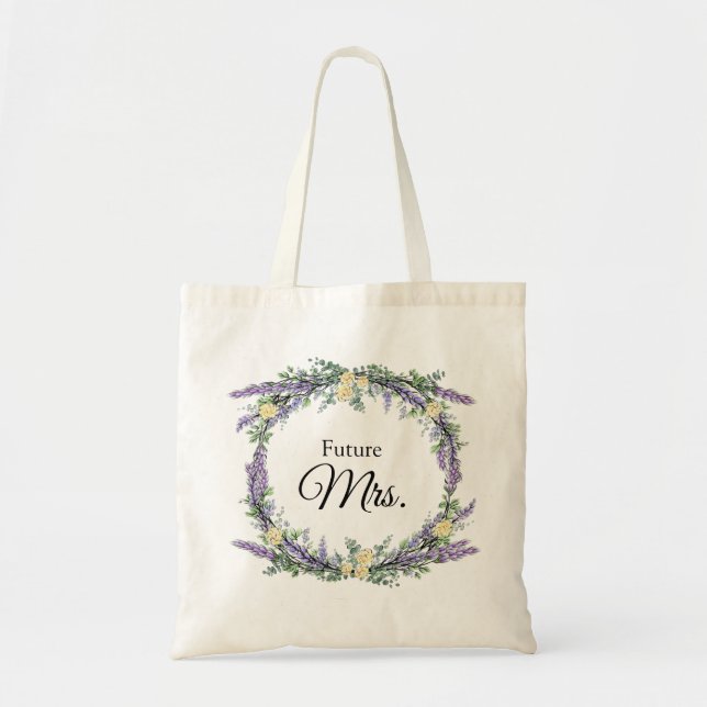 Bolsa Tote Elegante Lavanda amarela Rose Eucalyptus Futuro Sr (Frente)