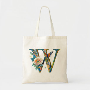 Bolsa Tote Elegante letra floral boêmia W