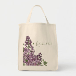 Bolsa Tote Elegante Lilás Roxo Botânico Floral Canvas Tote