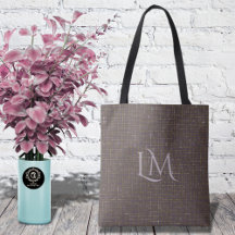Elegante Monograma Bege Roxo com Brilho Sutil