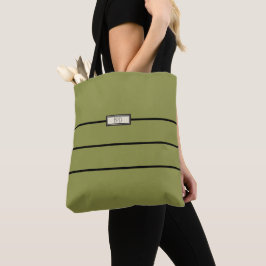 Bolsa Tote Elegante Monograma Moderno Verde Preto Chic