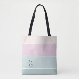 Bolsa Tote Elegante Monograma Personalizado Rosa Verde Ombre
