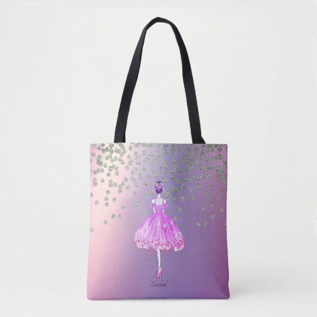 Bolsa Tote Elegante Na moda brilhante Diamantes Ballerina (Frente)