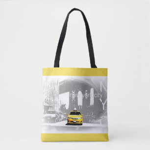 Bolsa Tote Elegante Nova York Ponte De Brooklyn Táxi Amarelo