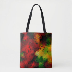 Bolsa Tote Elegante, padrão de mosaico, multicolorido, abstra