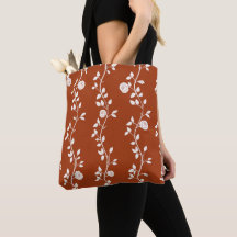 Elegante Padrão de Videira Floral Branca em Terrac