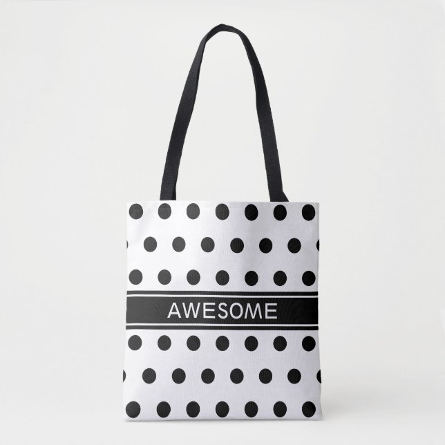Bolsa Tote Elegante Preto e Branco (Frente)