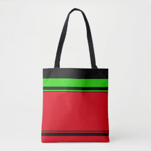 Bolsa Tote Elegante Red Green Black Strike Específico