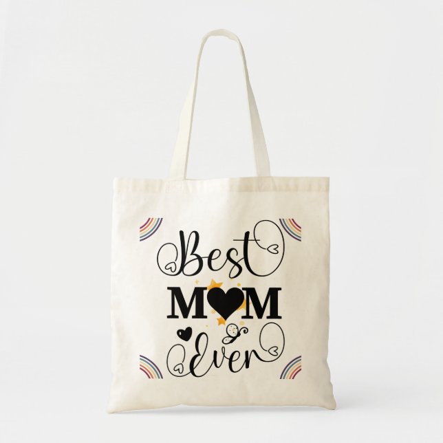 Bolsa Tote Elegante Retro Fofa | melhor mãe de sem (Frente)