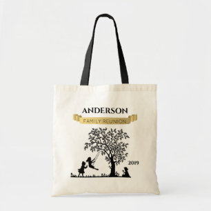 Bolsa Tote Elegante Reunião de Família Personalizada Preta e