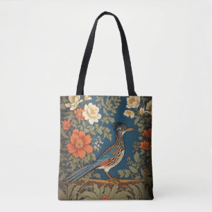 Bolsa Tote Elegante Roadrunner Bird William Morris Inspirou