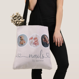 Bolsa Tote Elegante Rosa Champanhe 3 Foto Salão de Unhas Esti