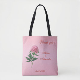 Bolsa Tote Elegante rosa floral com tema personalizado