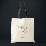 Bolsa Tote Elegante Rosa Geométrico Dourado Mãe da Noiva<br><div class="desc">Saco simples e na moda,  com eterno escrito à mão,  com dentro a estrutura cardíaca geométrica de rosa. O presente perfeito para casamentos e favores de noiva. Pode ser personalizado com a sua mãe do nome da noiva.</div>
