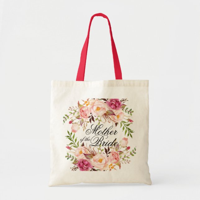 Bolsa Tote Elegante Rustic Floral Mãe da Noiva (Frente)