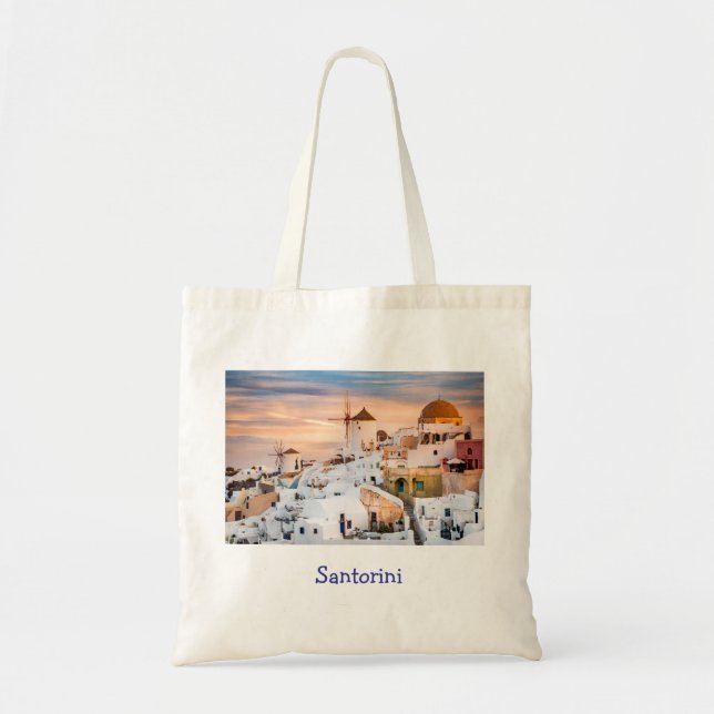 Bolsa Tote Elegante Santorini - Grécia Cênnica (Frente)