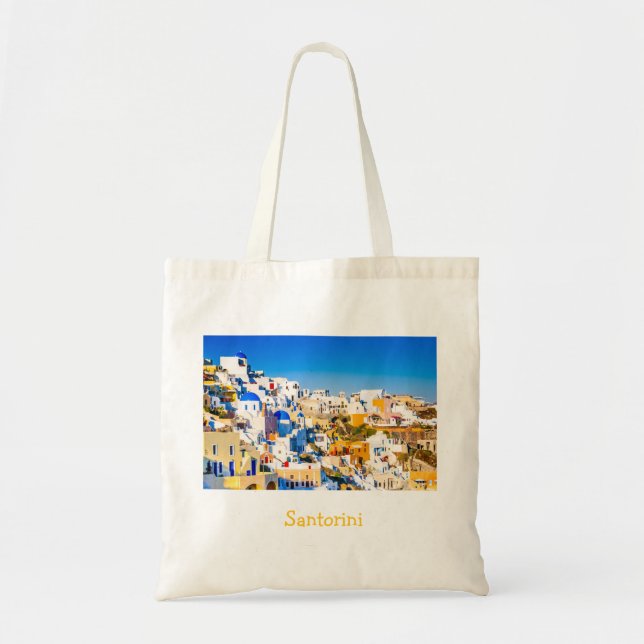 Bolsa Tote Elegante Santorini - Grécia Cênnica (Frente)