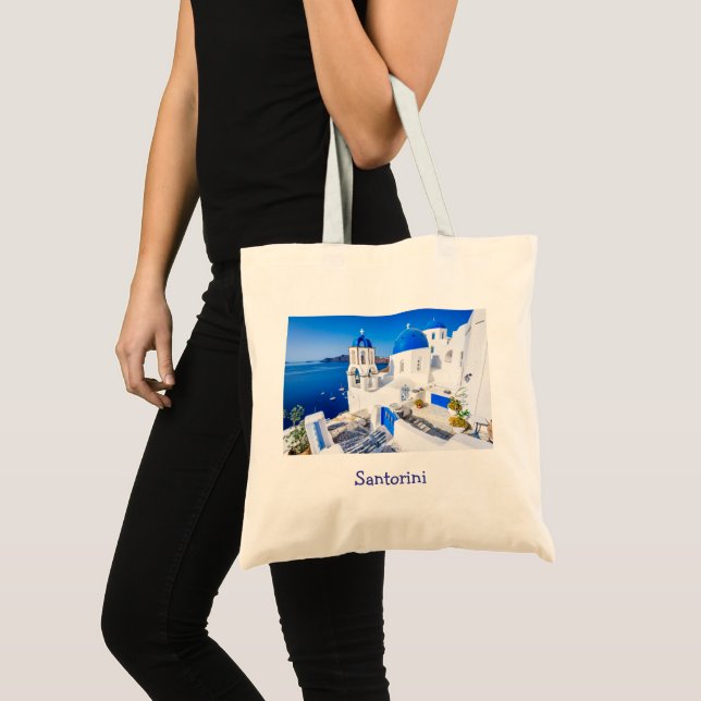 Bolsa Tote Elegante Santorini - Grécia Cênnica (Frente (produto))