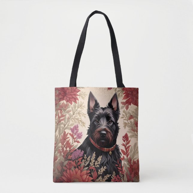 Bolsa Tote Elegante Scottish Terrier Dog Portrait (Frente)