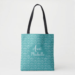 Bolsa Tote Elegante Script Tunt Teal
