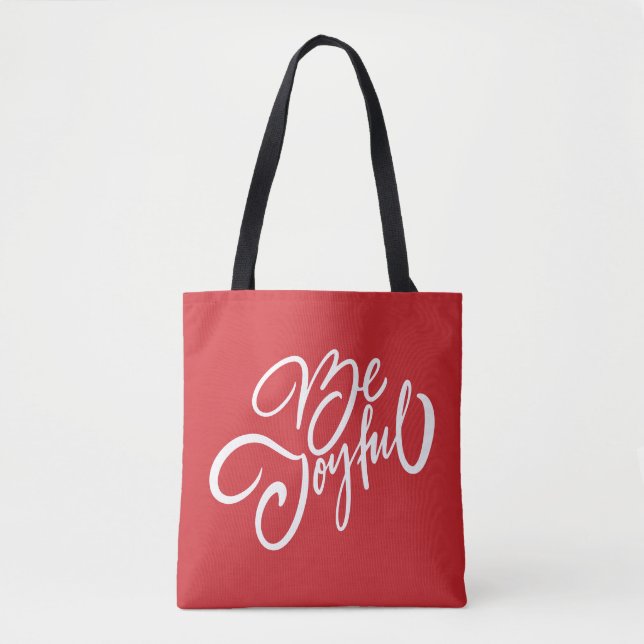 Bolsa Tote Elegante Seja Joyful Holiday Design (Frente)