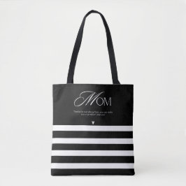 Bolsa Tote Elegante Striped Mãe Apreciação