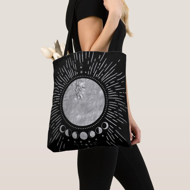 Bolsa Tote Elegante Sun Moon Doodles Mandala (Close Up)