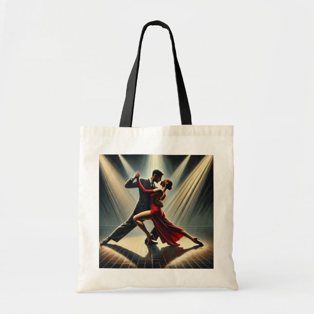 Bolsa Tote Elegante Tango Dancers Casal Dancing (Frente)