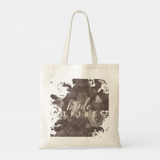 Bolsa Tote Elegante Tipografia Boho Chic Floral Chá de Noiva